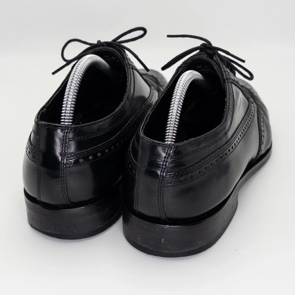 Nunn Bush Men's 10.5M Black Leather Wingtip Oxford Dress Shoes Brogue